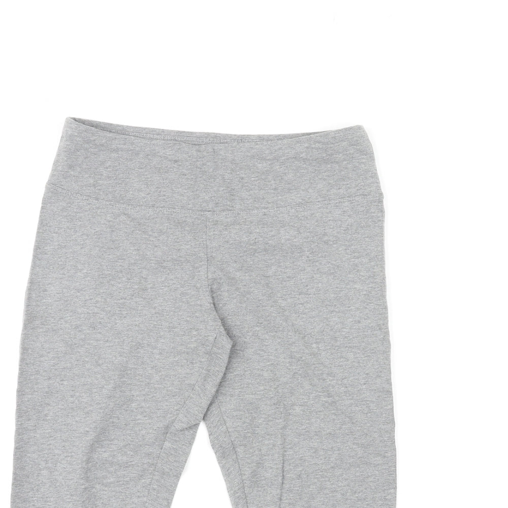 Mix Womens Grey Cotton Cropped Leggings Size 2XS