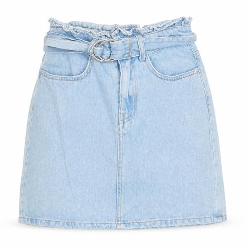 Divided by H&M Womens Blue Cotton A-Line Skirt Size 4 Zip - Belted