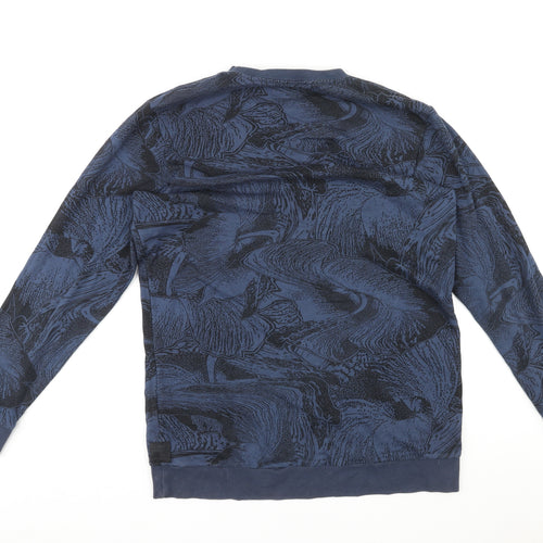 Quiksilver Mens Blue Geometric Cotton Pullover Sweatshirt Size XL