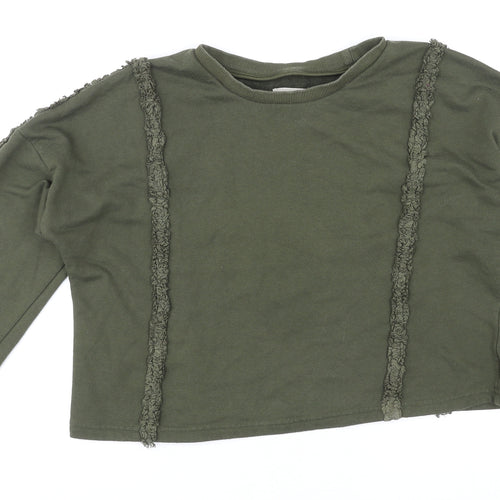 Moon River Womens Green Polyester Basic T-Shirt Size L Round Neck