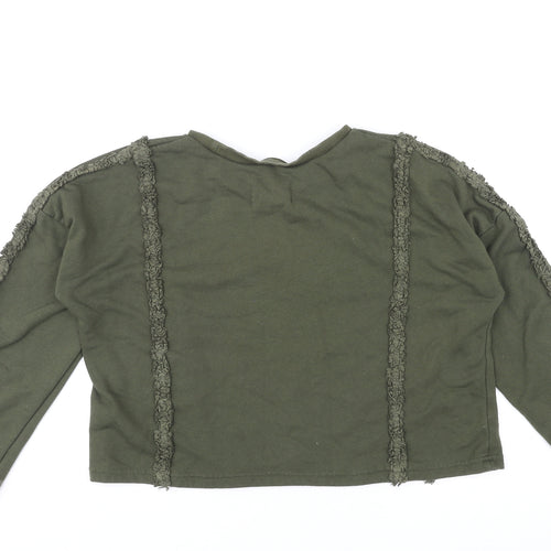 Moon River Womens Green Polyester Basic T-Shirt Size L Round Neck