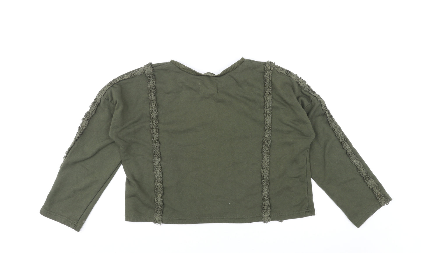 Moon River Womens Green Polyester Basic T-Shirt Size L Round Neck