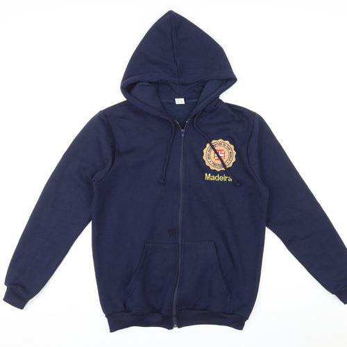 Portugal Mens Blue Cotton Full Zip Hoodie Size M - Madeira
