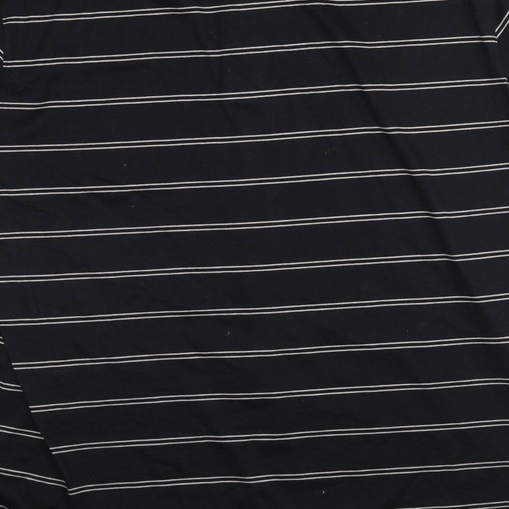 Autograph Mens Black Striped Cotton Polo Size XL Collared Pullover