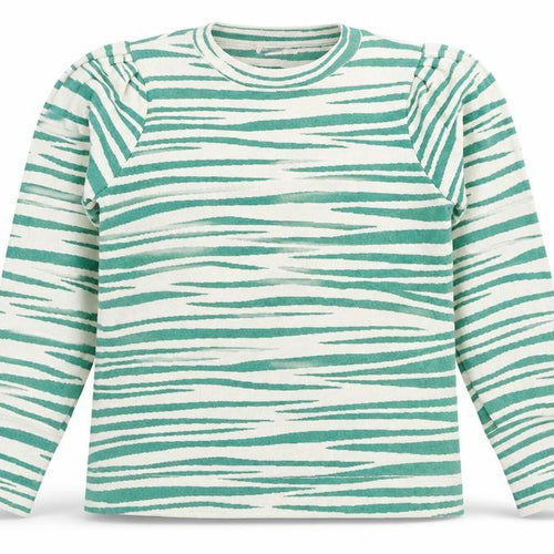 Gallerygre Womens Green Round Neck Animal Print Viscose Pullover Jumper Size M