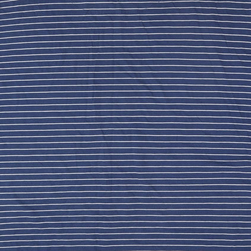 Marks and Spencer Mens Blue Striped Cotton T-Shirt Size XL Crew Neck