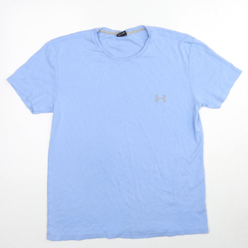 Under armour Mens Blue Cotton T-Shirt Size 3XL Crew Neck