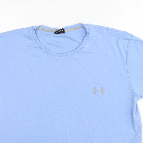 Under armour Mens Blue Cotton T-Shirt Size 3XL Crew Neck