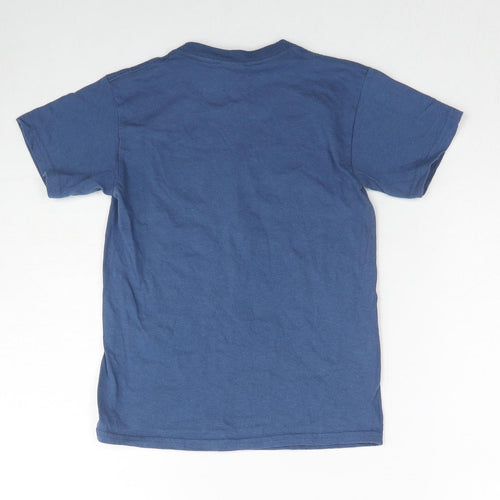 Delta Boys Blue Cotton Basic T-Shirt Size S Crew Neck Pullover - New York Skyline