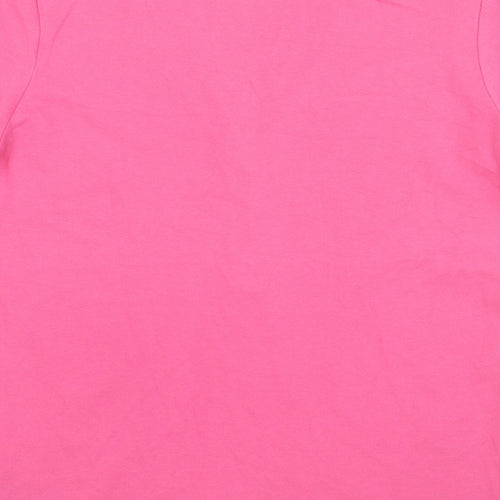 Geox Womens Pink Cotton Basic T-Shirt Size M V-Neck