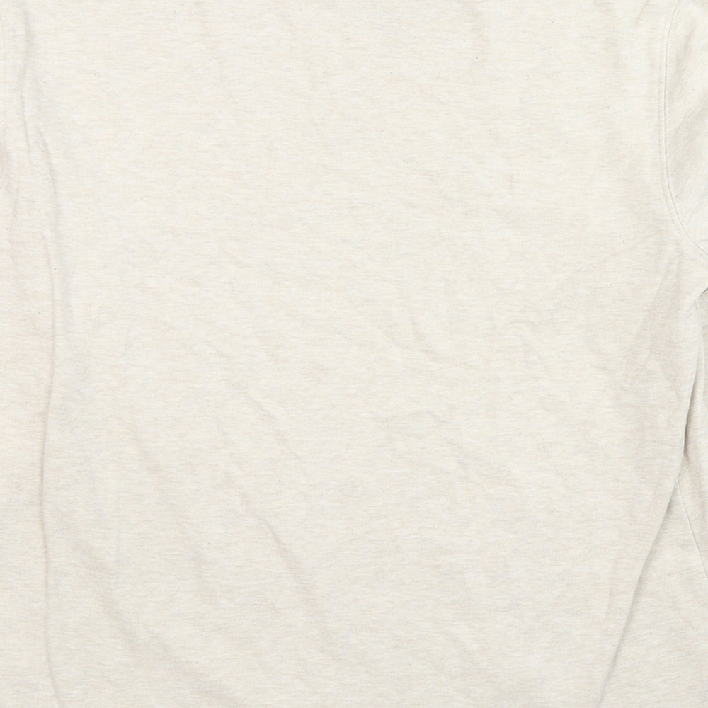 Lands' End Womens Ivory Cotton Basic T-Shirt Size S High Neck