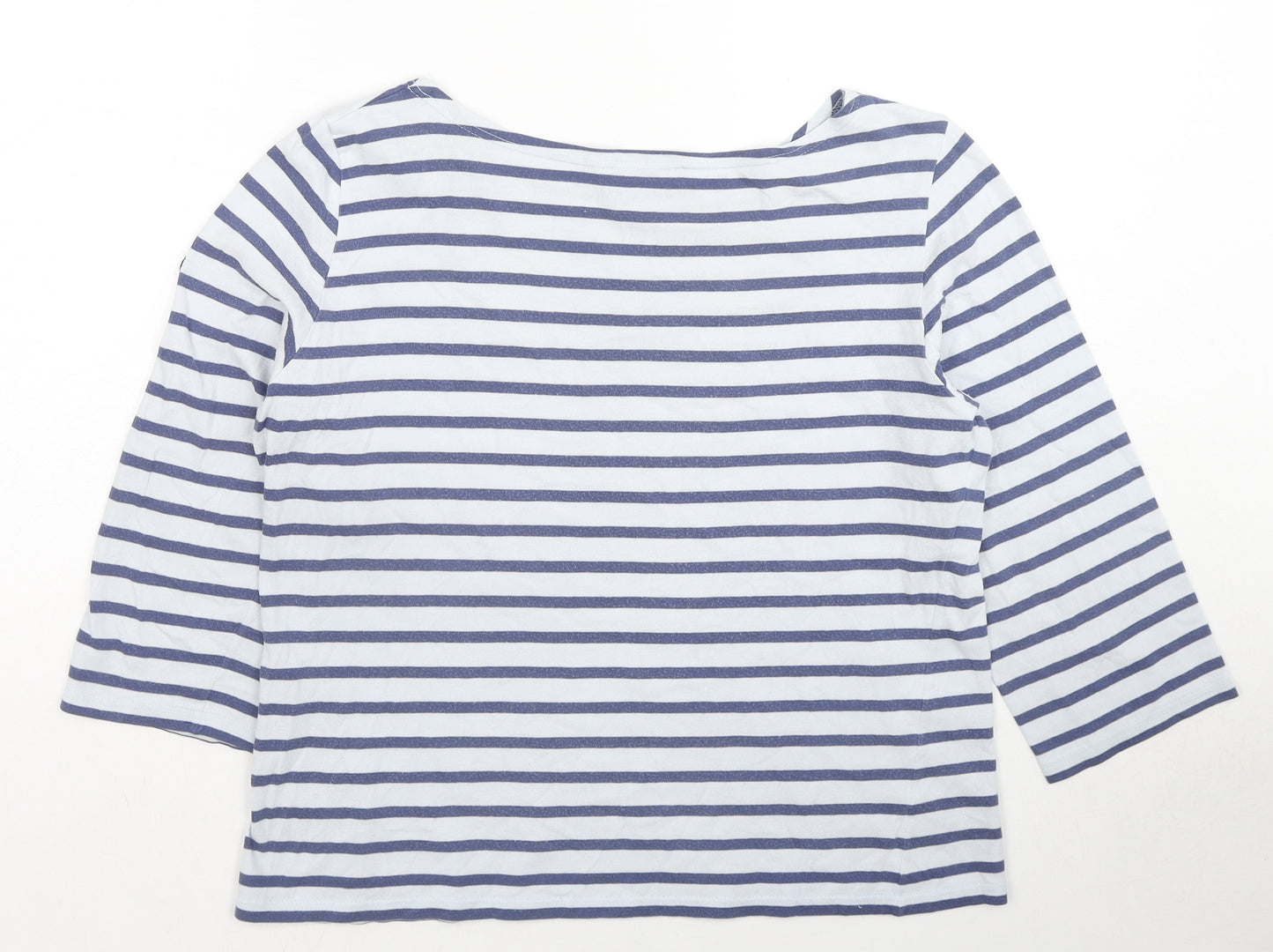 Saint-James Womens Multicoloured Striped Cotton Basic T-Shirt Size 14 Round Neck