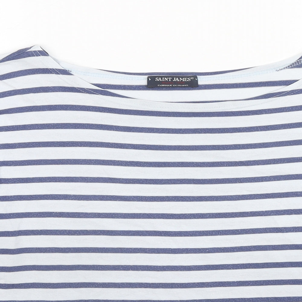 Saint-James Womens Multicoloured Striped Cotton Basic T-Shirt Size 14 Round Neck