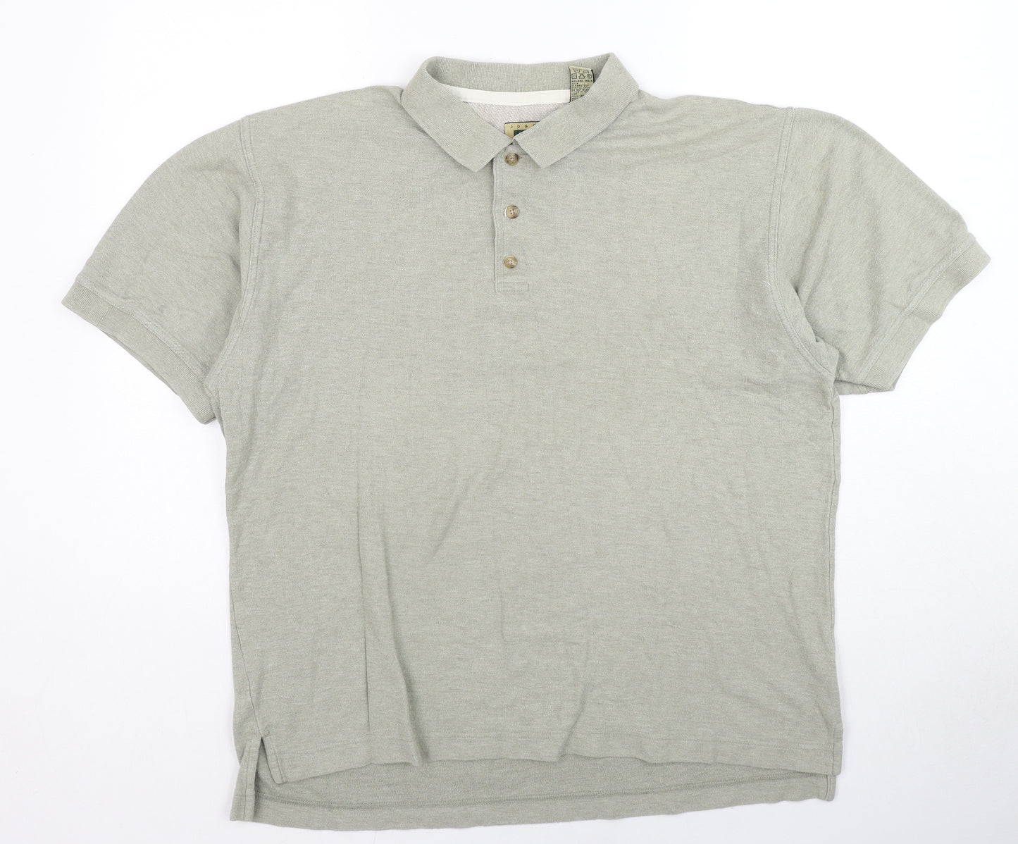 Joseph Abboud Mens Green Cotton Polo Size L Collared Button
