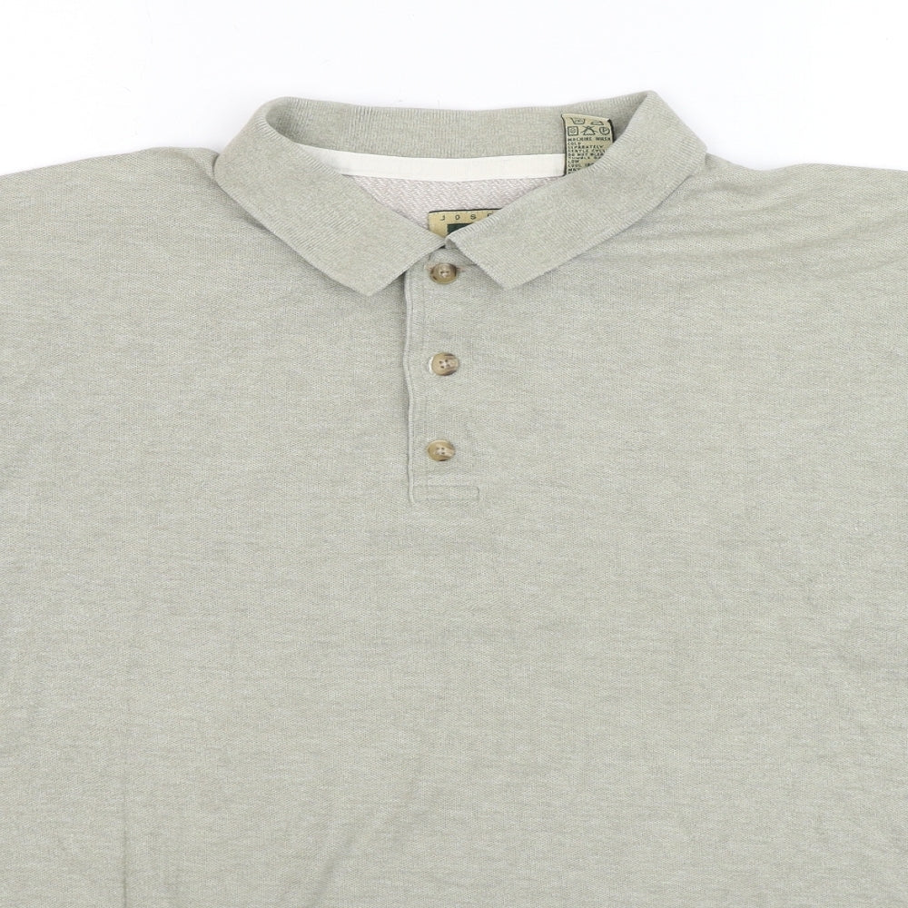 Joseph Abboud Mens Green Cotton Polo Size L Collared Button