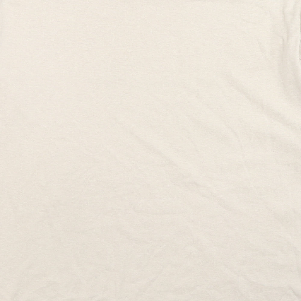 Julipa Womens Beige Cotton Basic T-Shirt Size 16 Round Neck