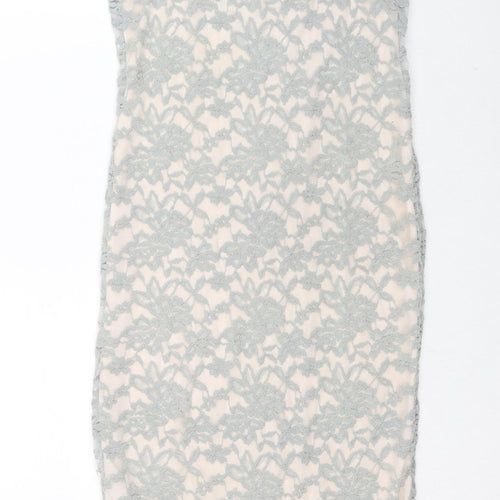 Missguided Womens Grey Polyester Bodycon Size 8 V-Neck Pullover