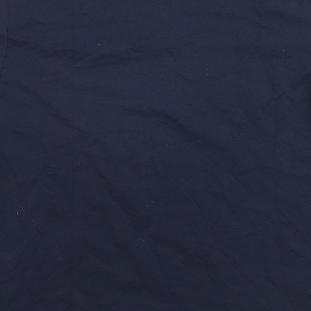 Marks and Spencer Womens Blue Cotton Basic T-Shirt Size 12 Round Neck