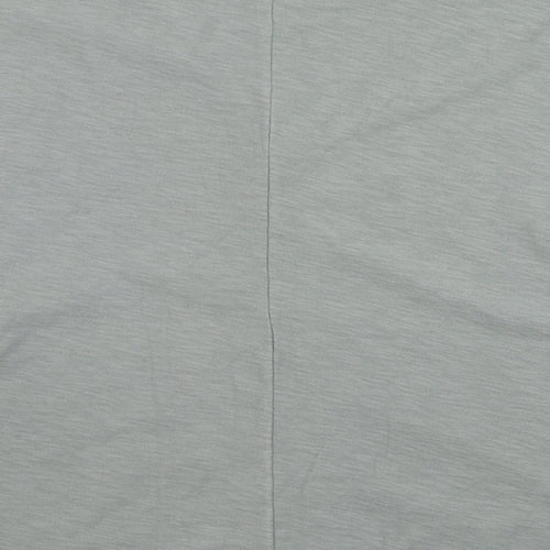 Massimo Dutti Womens Grey Cotton Basic T-Shirt Size S V-Neck