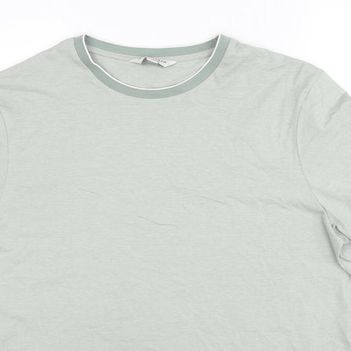 Autograph Mens Grey Colourblock Cotton T-Shirt Size L Crew Neck