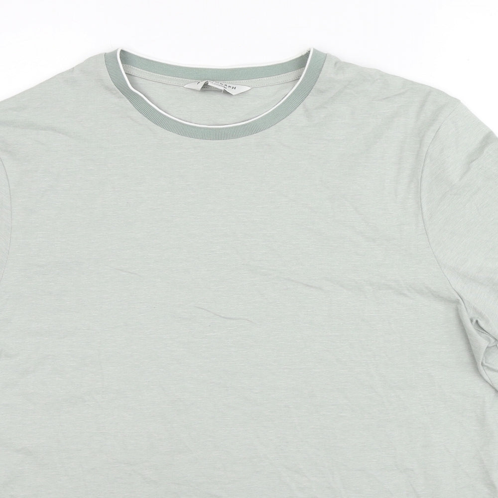 Autograph Mens Grey Colourblock Cotton T-Shirt Size L Crew Neck