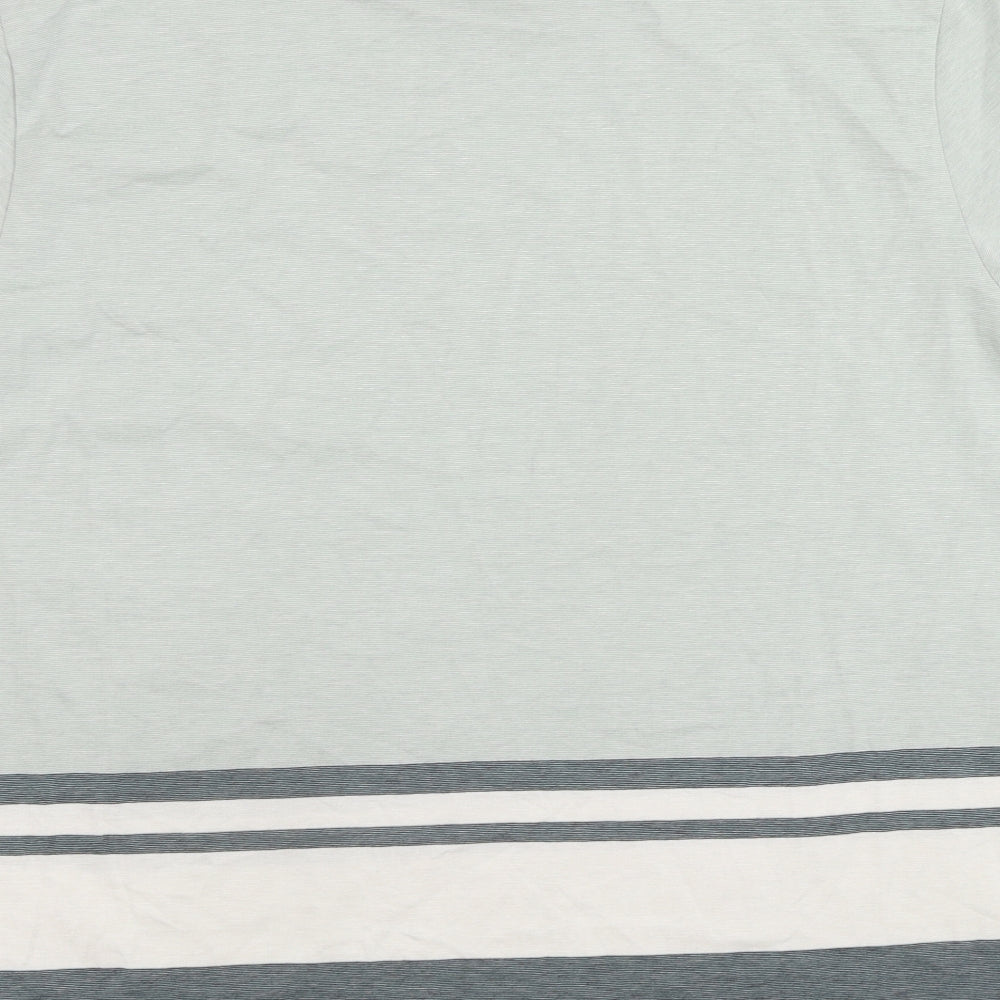 Autograph Mens Grey Colourblock Cotton T-Shirt Size L Crew Neck