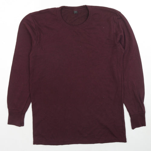Marks and Spencer Mens Red Cotton Pullover Sweatshirt Size S