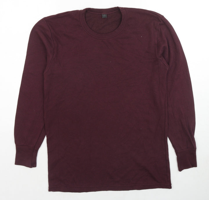 Marks and Spencer Mens Red Cotton Pullover Sweatshirt Size S
