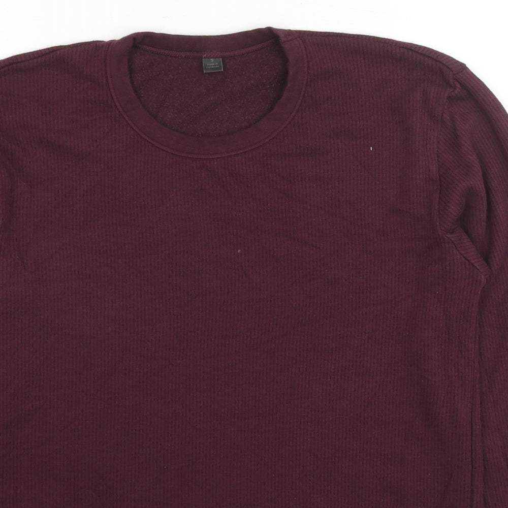 Marks and Spencer Mens Red Cotton Pullover Sweatshirt Size S