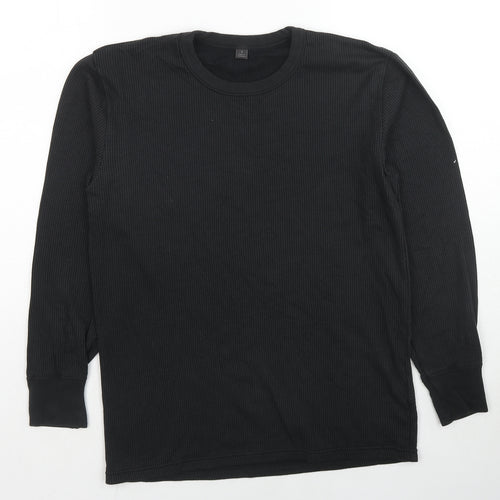 Marks and Spencer Mens Black Cotton Pullover Sweatshirt Size S
