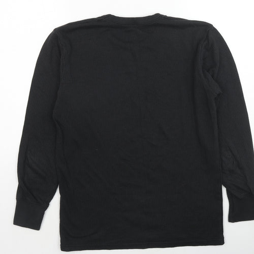 Marks and Spencer Mens Black Cotton Pullover Sweatshirt Size S