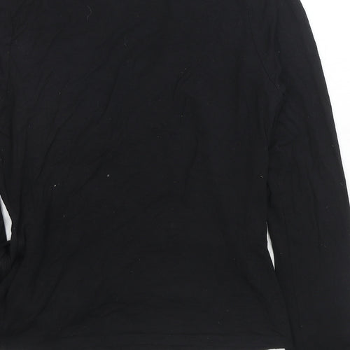 Linea Womens Black Viscose Wrap T-Shirt Size S V-Neck - Lace Trim