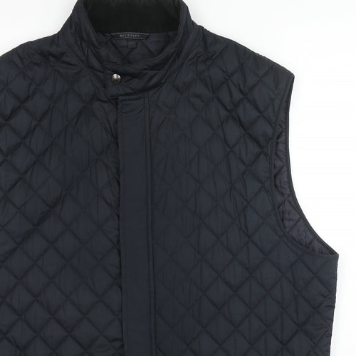 Belstaff Mens Black Gilet Coat Size XL Snap