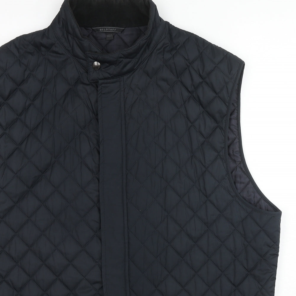 Belstaff Mens Black Gilet Coat Size XL Snap