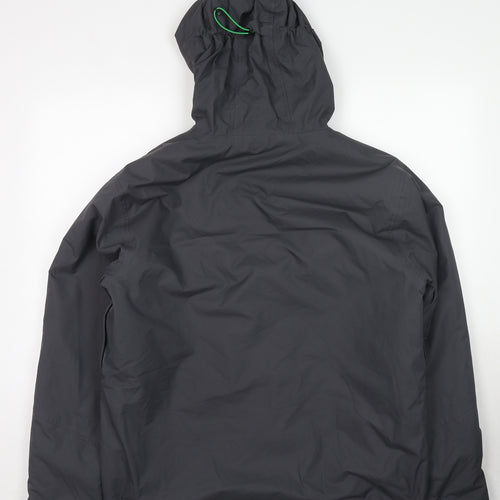 The Edge Mens Grey Rain Coat Coat Size L Zip