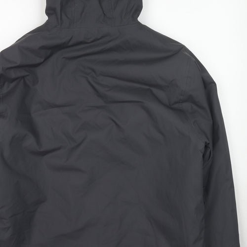 The Edge Mens Grey Rain Coat Coat Size L Zip