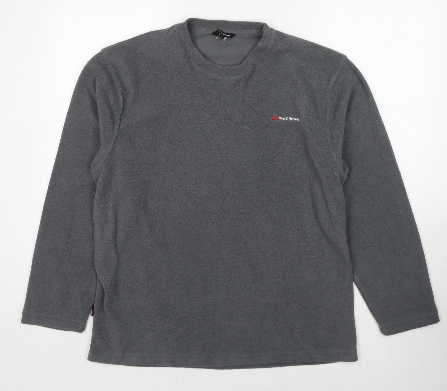 Pro Climate Mens Grey Polyester Pullover Sweatshirt Size L