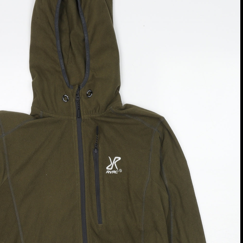 RVRC Mens Green Polyester Full Zip Hoodie Size M