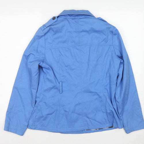 Marks and Spencer Womens Blue Trench Coat Jacket Size 12 Button