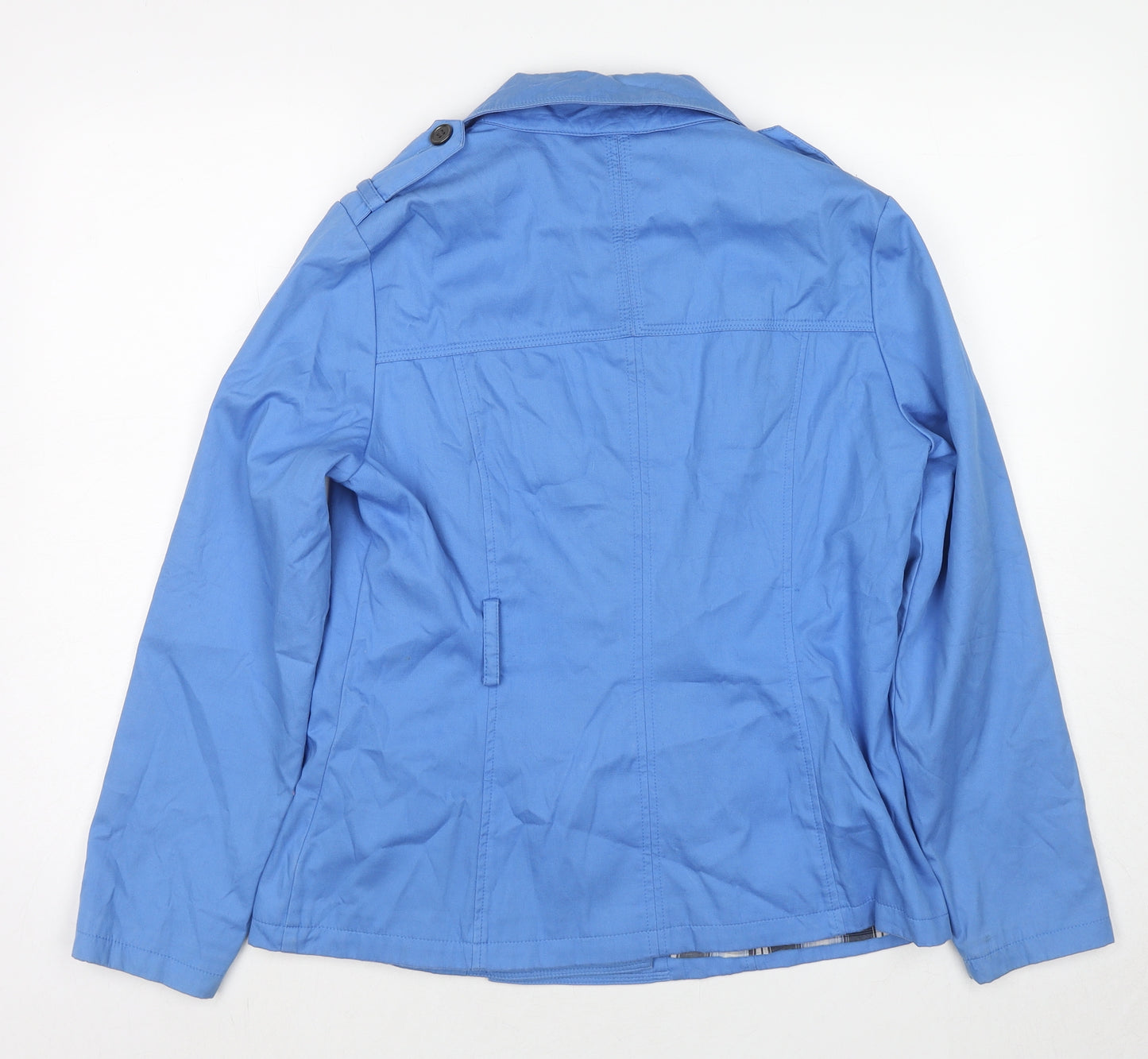 Marks and Spencer Womens Blue Trench Coat Jacket Size 12 Button