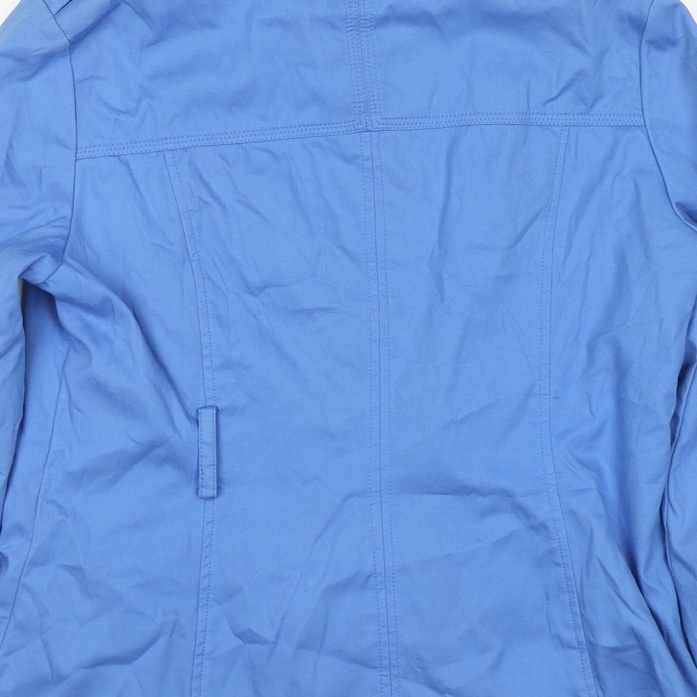 Marks and Spencer Womens Blue Trench Coat Jacket Size 12 Button