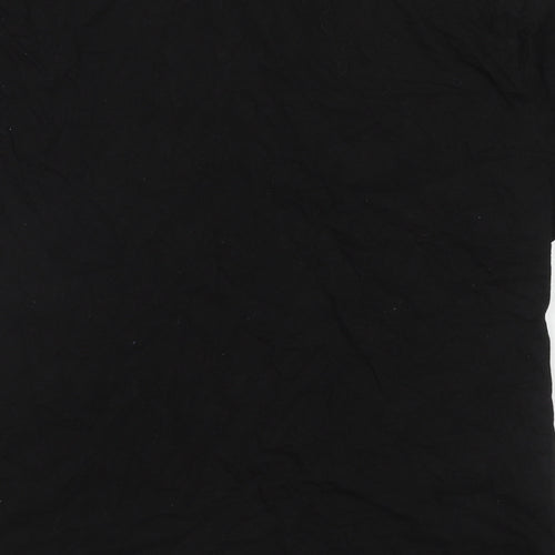 PRETTYLITTLETHING Womens Black Cotton Basic T-Shirt Size M Round Neck