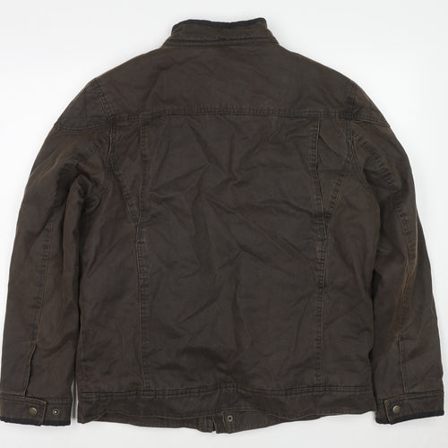 Greenwoods Mens Brown Bomber Jacket Coat Size M Zip