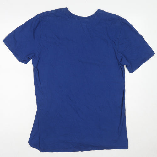 Nike Mens Blue Cotton T-Shirt Size L Round Neck