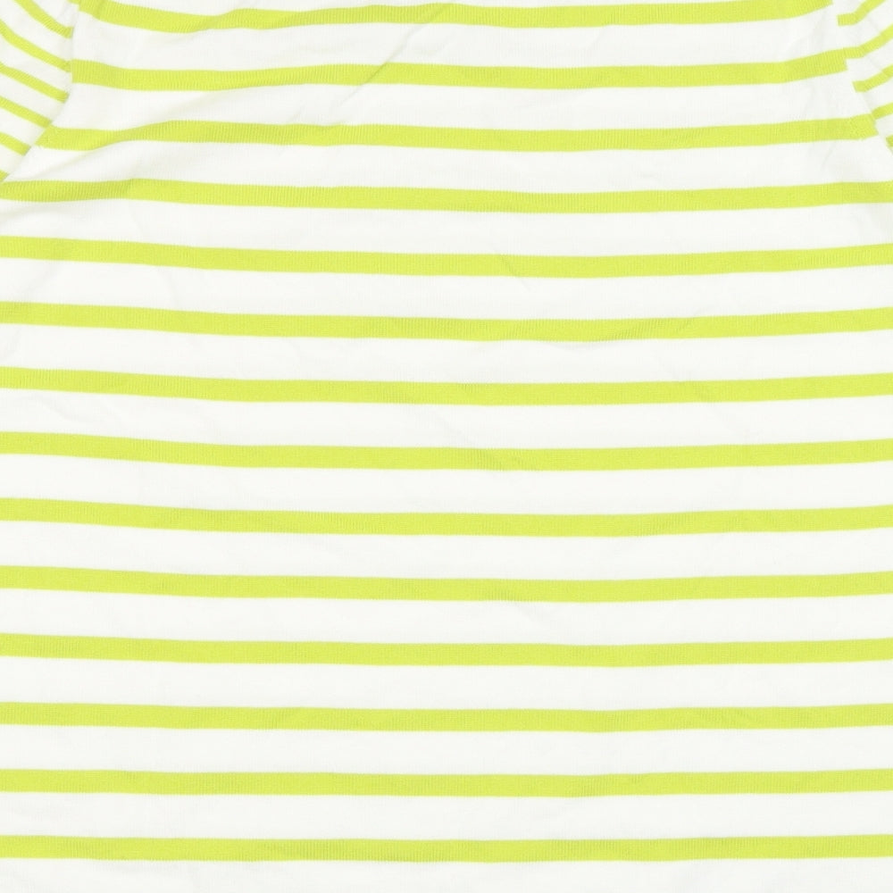 David Nieper Womens Multicoloured Round Neck Striped 100% Cotton Pullover Jumper Size 16