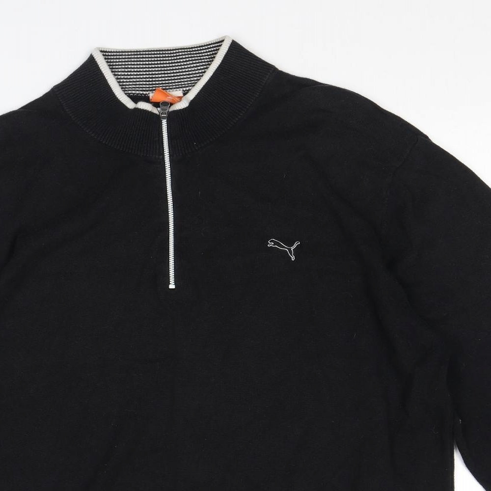 PUMA Mens Black Acrylic Henley Sweatshirt Size XL