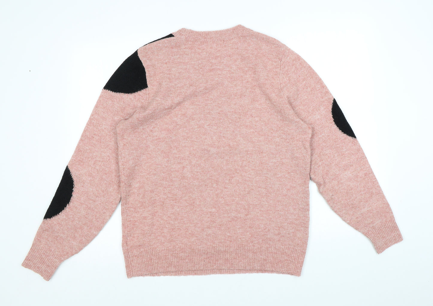 NEXT Womens Pink Round Neck Polka Dot Polyester Pullover Jumper Size 12