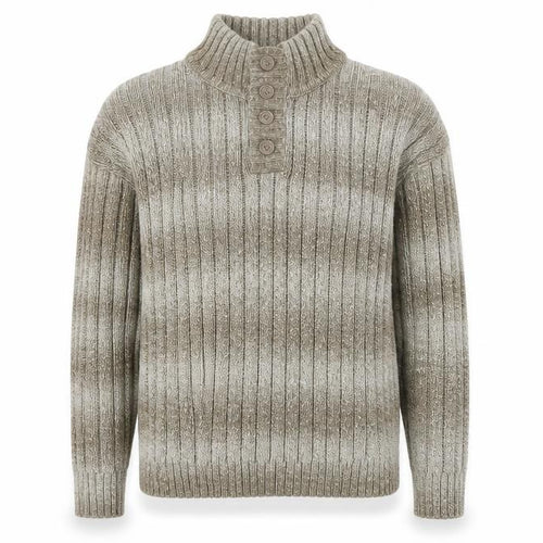 Marks and Spencer Womens Brown Mock Neck Acrylic Henley Jumper Size L