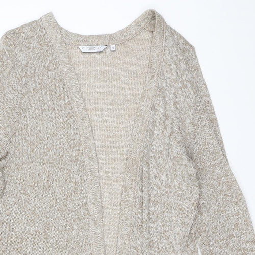 New Look Womens Beige V-Neck Viscose Cardigan Jumper Size 12