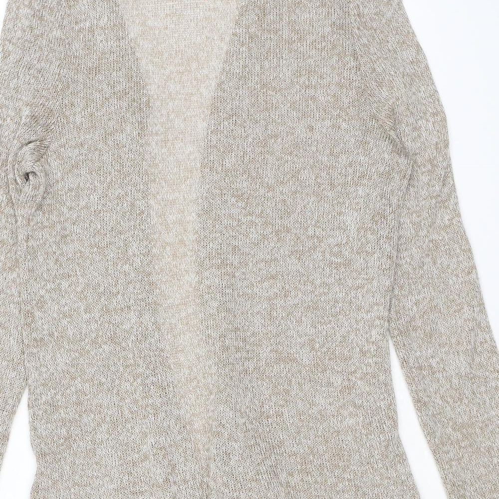 New Look Womens Beige V-Neck Viscose Cardigan Jumper Size 12